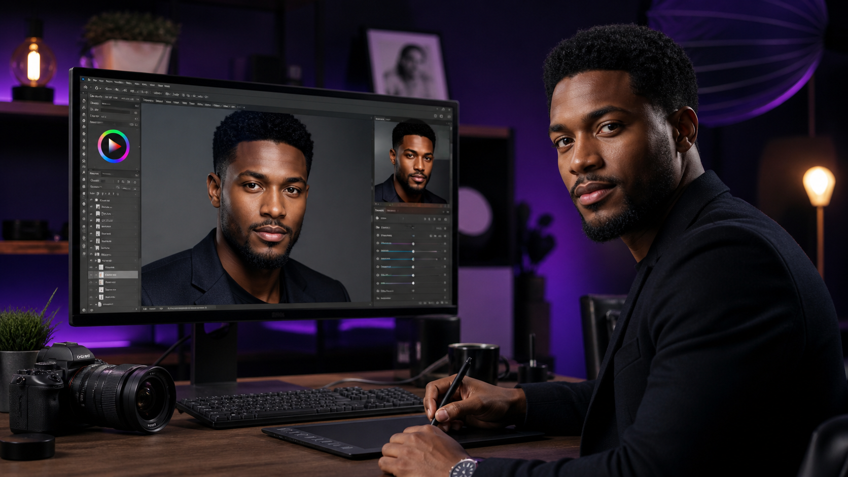 Image de couverture de Retouche photo professionnelle avec Photoshop